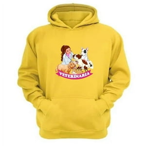 Genérico - Poleron Canguro Veterinaria Amarillo Talla S Unisex