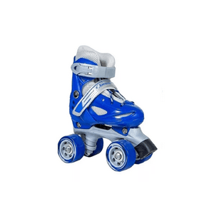 Genérico - Patín 4 Ruedas + Set Protección Talla 33-36, Azul