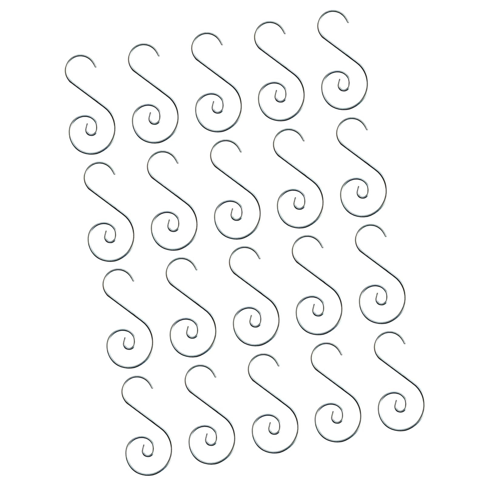 Magideal - 20x Ganchos Para Adornos Navideños, Accesorios De Decoración De Árboles, Colgadores De Adornos Navideños Prácticos, Versátiles Y Resistentes, Gancho Plata