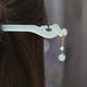 thumbnail image 1 of Vintage Chinese Style Cheongsam Hair Accessories: Handmade Hanfu Acetate Hairpin with Jade Flower Tassel, 1 of 5