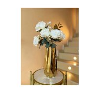 Mc Group - Jarron De Ceramica Nordico Decorativo Talla L, Color Dorado Medida 30* 8