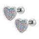 thumbnail image 1 of Rainbow Flower Heart Screw Back Earrings for Women - Hypoallergenic and Comfortable Cartilage Earrings with Dangling Design, 1 of 5