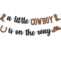 Domoo Of Dreams - Banner Cowboy, Decoración Para Baby Shower, Con Forma De Pequeño Vaquero