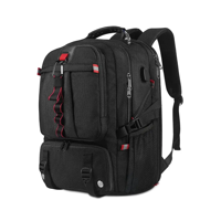 Mochila Belug 50L De Viaje Negra Comp Zapatos Y Laptop 17'' Negro