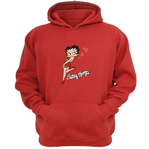 Genérico - Polerón Canguro Betty Boop Rojo Talla S Unisex