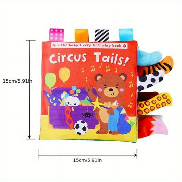 Baby Toys Cartoon Animals Tail Baby Cloth Book Educational Ringed Paper Cloth Book Toys Enlightenment Baby Toys