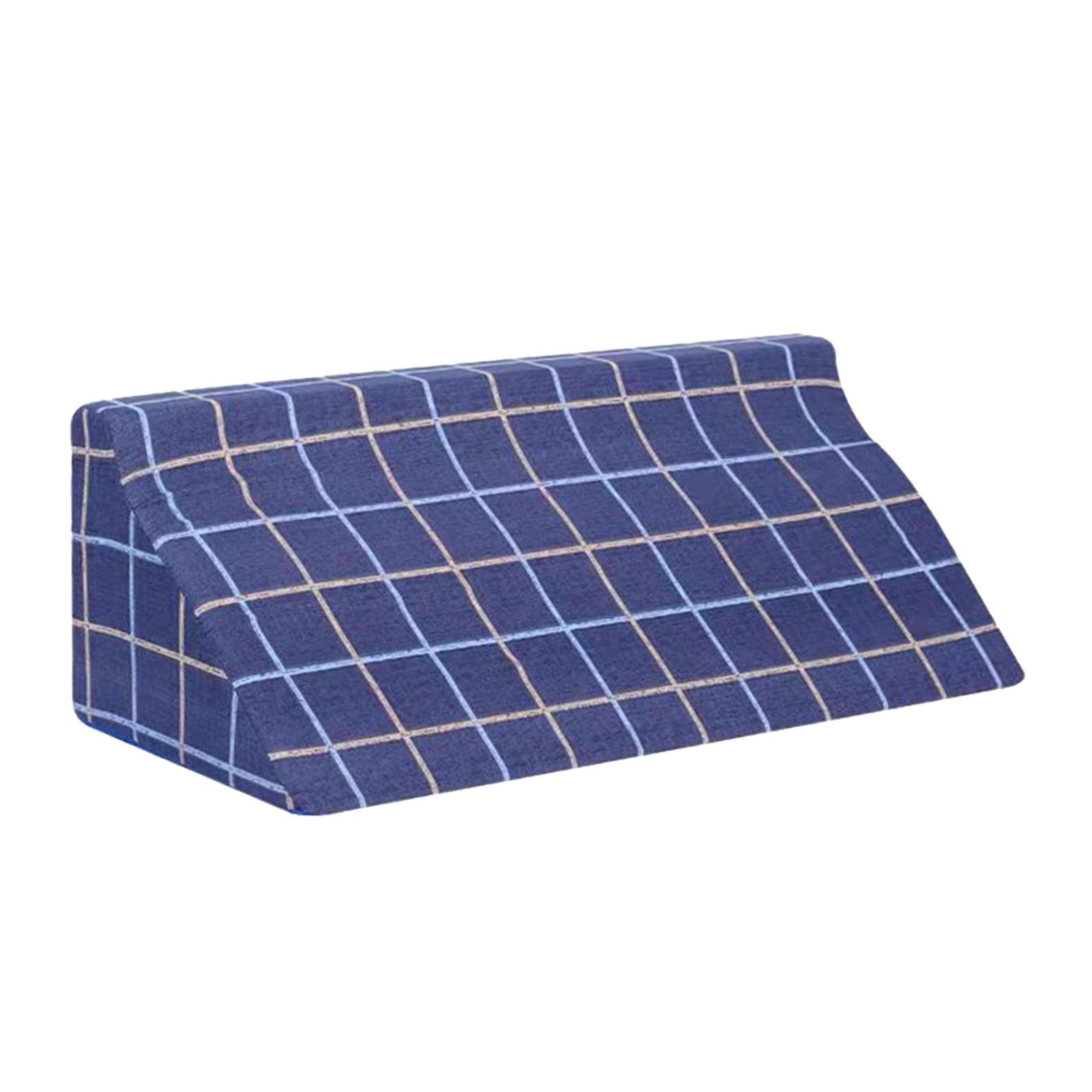 Bothyi - Almohada De Cuña Cojín De Apoyo Para La Espalda Del Cuello Con Memoria De Espuma Para Dormir Embarazo Cuadrícula Azul