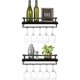 thumbnail image 1 of Mkono Wall Mounted Wine Rack, Wine Glass Holder with Wood Shelf, 1 of 3