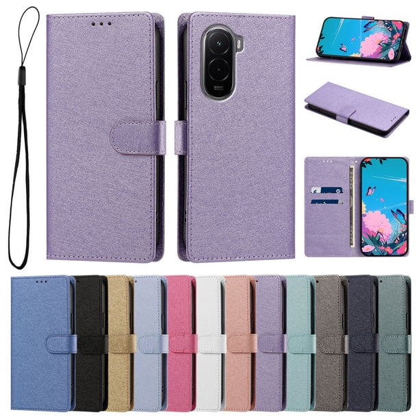 Cartera para Xiaomi Poco M7 4G con Soporte y Correa, Lila