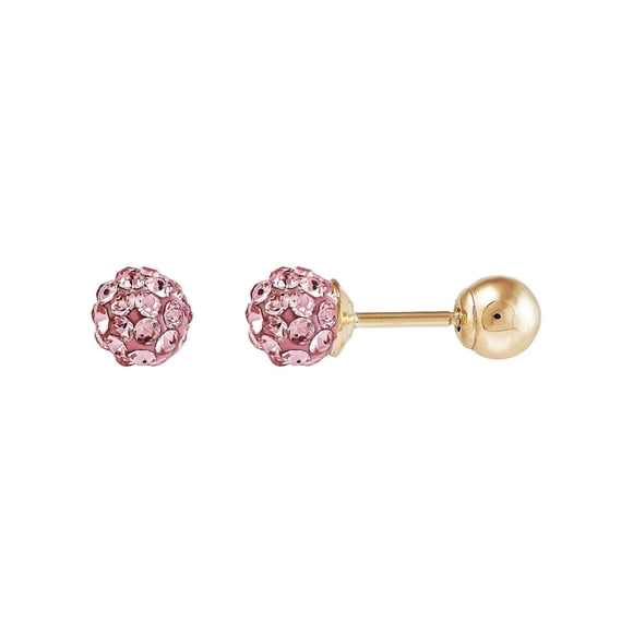 Aros Brilliance Oro 10K Cristal Rosado 4.8MM Stud