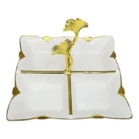 Genérico - Bandeja Decorativa Servicio Seccionada Mango Botánico Jhn