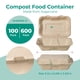 thumbnail image 2 of Recipientes para comida aptos para preparación de comidas, 100 unidades, compostables, 9 x 6 pulgadas, 2 of 7