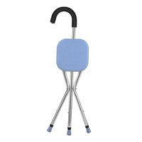 Ioensy - Bastón Con Silla Plegable Capacidad De 100 Kg Para Personas Mayores Abuela Handicap Azul Claro