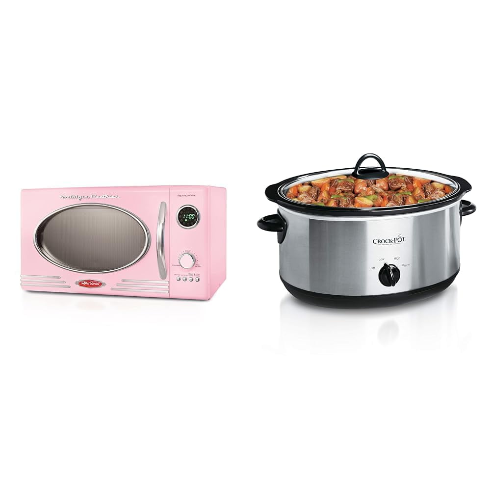 Horno Microondas Nostalgia Retro 0.9 Pies Cúbicos 800 W Y Crock-pot 7qt