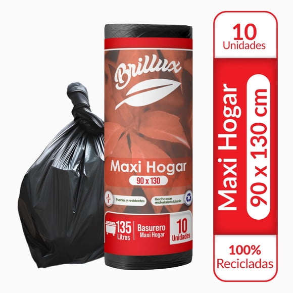 Bolsa de Basura Grande 90x130 10 Unidades Gruesas Vitrauss