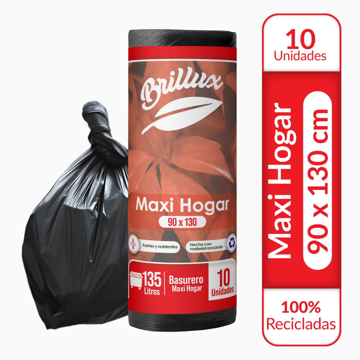 Genérico - Bolsa De Basura Grande 90x130 10 Unidades Gruesas Vitrauss