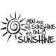 thumbnail image 1 of Frase Deco You Are My Sunshine My Only Sunshine FR-11068, 1 of 3