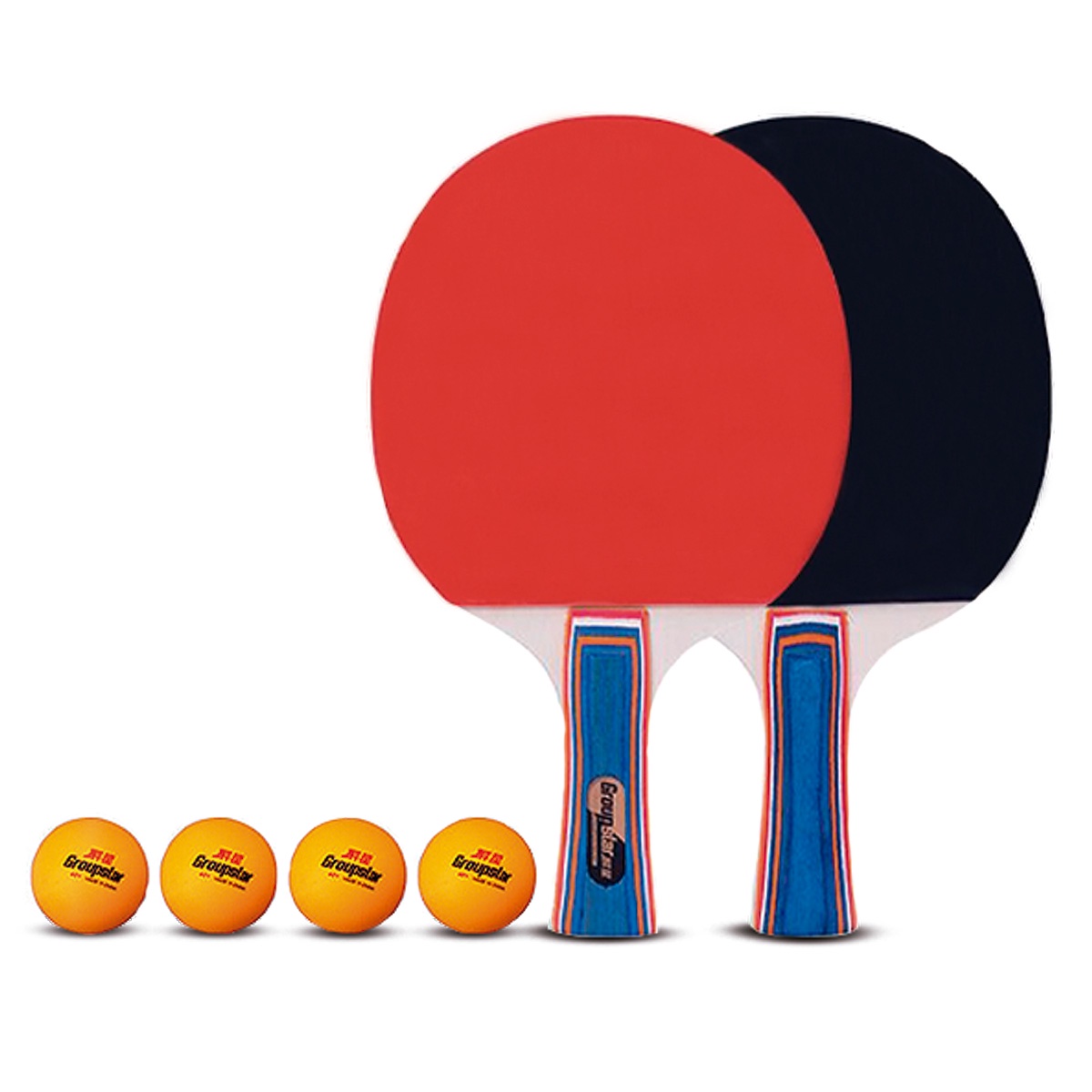 Genérico - Set De 2 Paletas Ping Pong + 4 Pelotas Groupstar Eco Training – Gs6121A