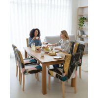 Mylhogar - Juegos De 6 Fundas Para Sillas Con Diseño Elastico