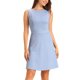 thumbnail image 1 of INSPIRE CHIC Vestido sin mangas de cuadros de pata de gallo para mujer, regreso a clases, por encima de la rodilla, ajustado y acampanado, XS Azul cielo, 1 of 6