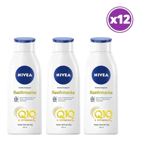PACK 12 Crema Corporal Nivea Q10 + Vit C Reafirmante 400 ml.