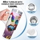 thumbnail image 5 of Producciones de Sueños Vaso aislado de acero inoxidable con asa, diseño temático, regalo para familia, amigos y fans; incluye pajita y encaja en el portavasos estándar, 40 oz, 5 of 6