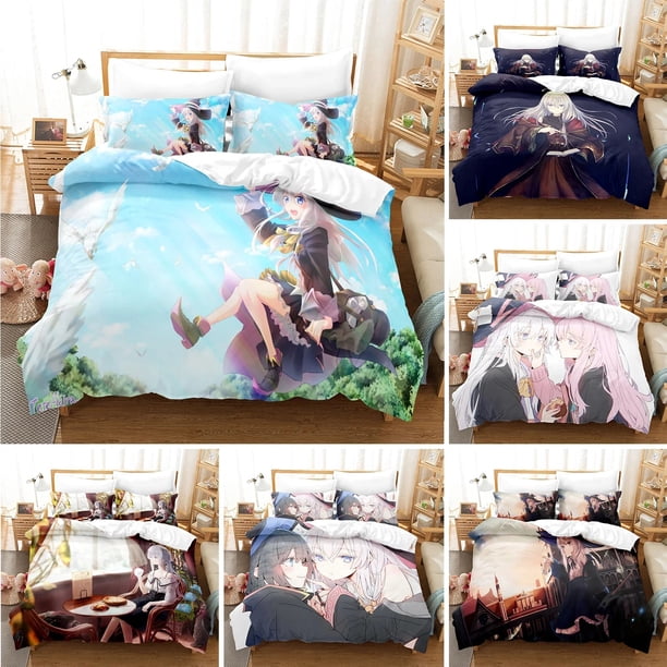 ed Wandering Witch Bedding SetThe Journey of Elaina Duvet Cover Double Adult Kid Quilt Cover