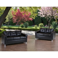 Muebles Altiro - Living Asiria 32 - Cuero Sintetico Pu Negro
