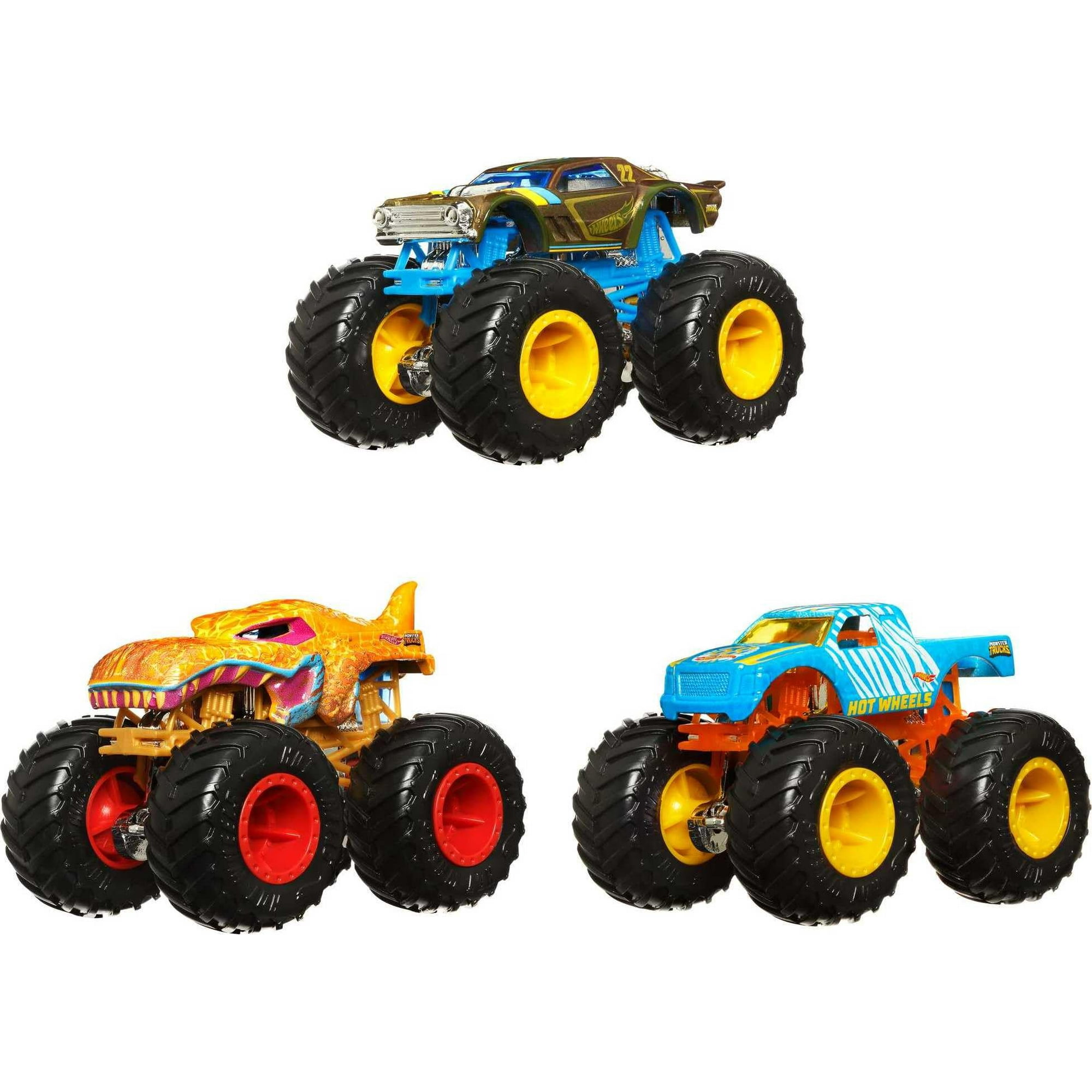 Toy Hot Wheels Monster Trucks Color Shifters, Paquete De 3 Unidades Para Niños