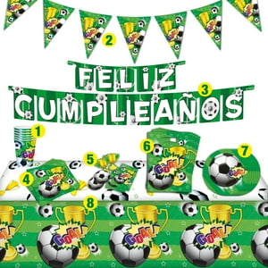 Set Cumpleaños Futbol Para 6 Personas Big Party