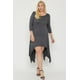 thumbnail image 1 of Vestido Liso con Dobladillo sin Rematar Asimétrico, Gris, Talla 2XL, 1 of 2