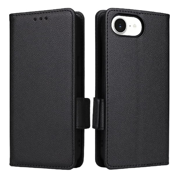Funda Cartera para iPhone 17E Tapa Flip con Ranuras y Soporte Negro