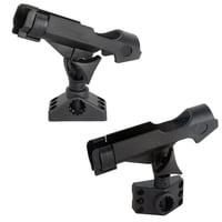 Xusx111 - 2 Pack Spinning Rod Holder Con Soporte De Varilla De Pesca De Montaje En Cubierta Lateral Soporte De Varilla De Barco De Pesca Ajustable, Acabado Negro