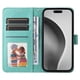thumbnail image 3 of Funda tipo cartera FOXDOCK para iPhone 16 Pro Max , diseño girasol en relieve, cuero PU, cierre magnético, soporte y tarjetero, 3 of 5