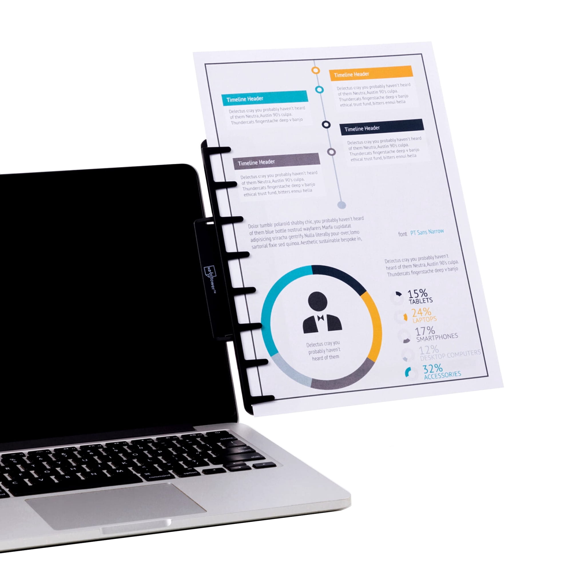 Note Tower - Monitor, Soporte Para Documentos Y Papel, La Torre De Notas Reduce La Fatiga Visual