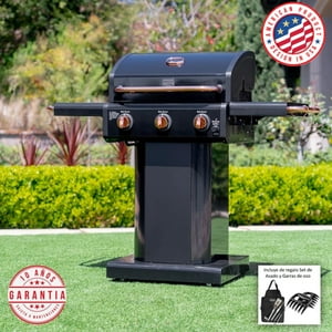 Kenmore - Parrilla A Gas 3 Quemadores - Color Negro Con Manillas Cobre