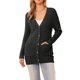 thumbnail image 1 of INSPIRE CHIC Cárdigan de suéter casual para mujer con tejido de punto retorcido para otoño e invierno XS Negro, 1 of 6