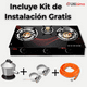 thumbnail image 4 of Cocina Encimera a Gas Licuado Vidrio 3 Platos + Kit De Instalación Cocinilla Negro, 4 of 7