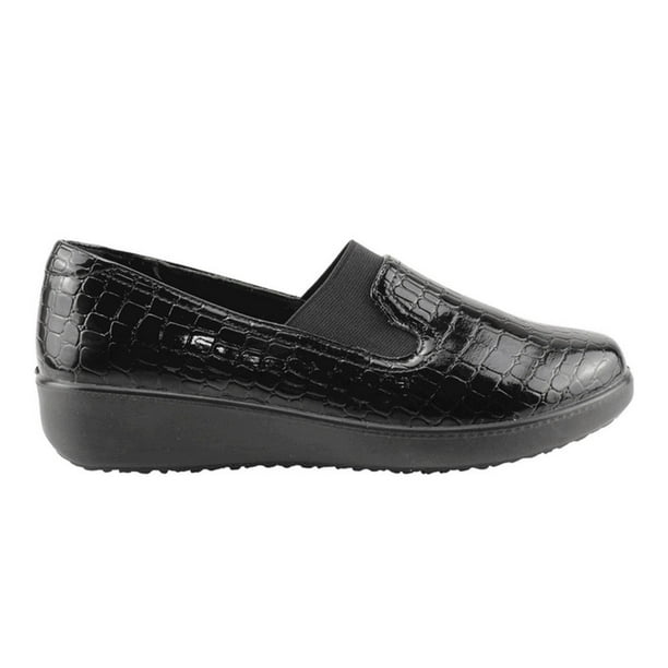 Mocasín New Walk Elasticado Reptil Negro