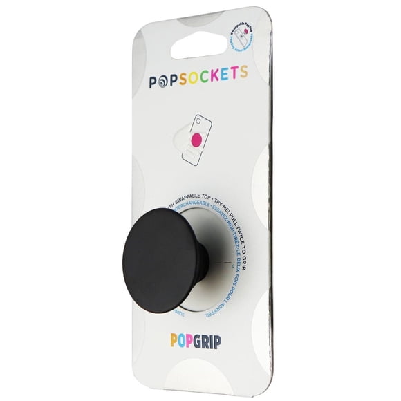 Soporte PopSockets PopGrip Negro Adhesivo Top Intercambiable