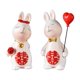 thumbnail image 2 of 2x Pareja Estatua De Conejo Bodas Conejito Figuras De Resina Para Decoración Del Hogar, 2 of 3