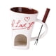 thumbnail image 3 of Taza Para Fondue De Chocolate Con Tenedor, Taza Personal Para Derretir Queso Para Fiestas Y Acampadas, Color Blanco, 3 of 5