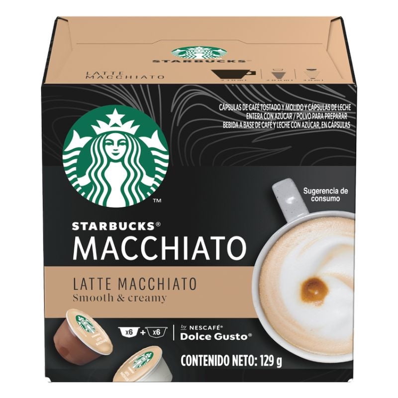 Café En Cápsulas Latte Macchiato 12 un Starbucks Dolce Gusto