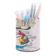 thumbnail image 1 of Alguacil Dawg-theme Cylinder Pen Holder Pencil Organizer with Flannel Lining PVC Leather Material Cardboard Base for study work 10*8CM, 1 of 6