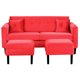 thumbnail image 1 of Sofa New Retro 3 Cuerpos Más 2 Pouf Felpa 00 Rojo, 1 of 5