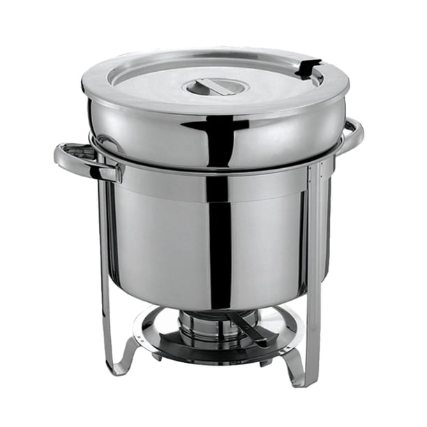 Calentador de alimentos para Catering, sopas, cereales calientes, reutilizables con soporte para combustible, olla para sopa para bodas, banquetes de 11L