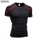 thumbnail image 2 of Camisetas de compresión de manga corta para hombre, paquete de 2, camisetas deportivas de capa base, camiseta deportiva de entrenamiento, color negro, 2 of 6