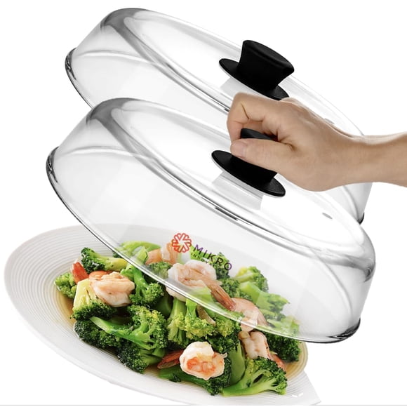 Funda antisalpicaduras para microondas, paquete de 2 unidades, borosilicato de vidrio, 100% apta para alimentos