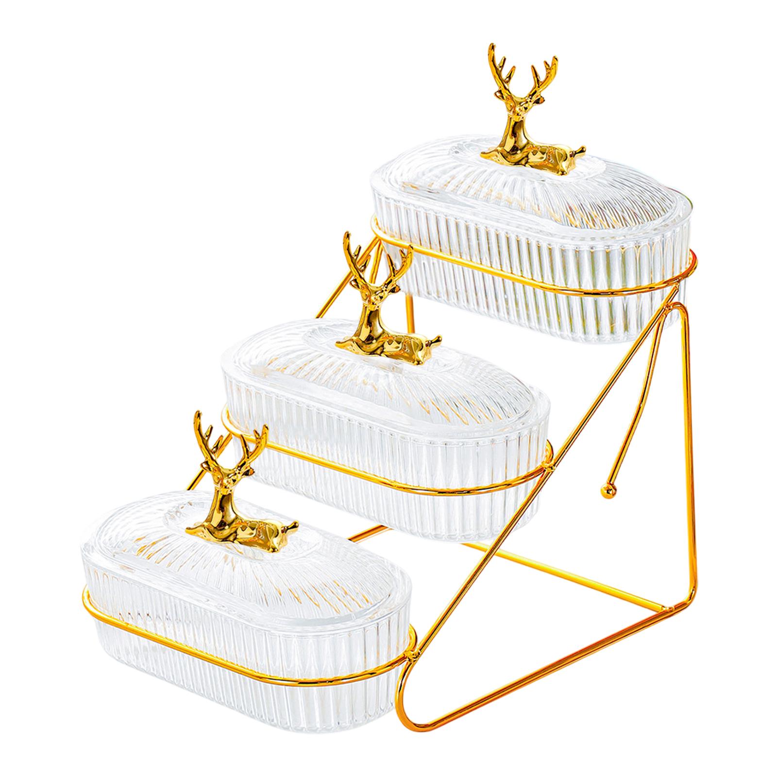 Magideal - Organizador De Bocadillos De La Ensalada De Fruta Seca Organizador De Decoración De Placas Con Estante Para Servir Tazón De Frutas Para La Sala De Est 3 Capa