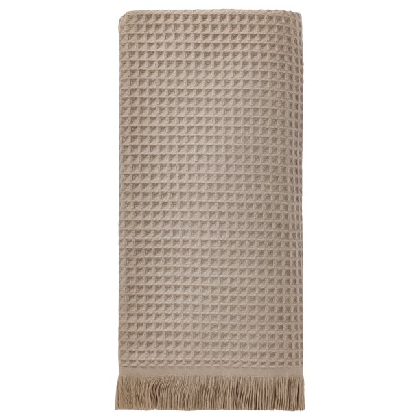 REGALWOVEN 1 Paquete de Toalla de Baño de Algodón Sólido con Borlas, Secado Rápido y Altamente Absorbente para Gimnasio, Viaje, Camping, Piscina, Camello 71" x 35"